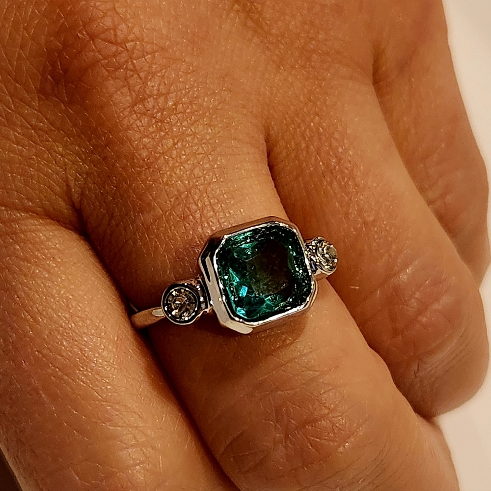 European style ring. Stainless steel, Hupoallergenic.Rock crystal stone. For men